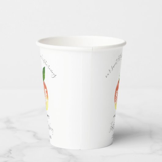 Sweet Little Peach 1st Birthday Papieren Bekers (Rechts)