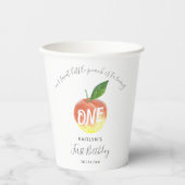 Sweet Little Peach 1st Birthday Papieren Bekers (Voorkant)