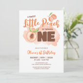Sweet Little Peach Baby 1e verjaardag Kaart (Staand voorkant)