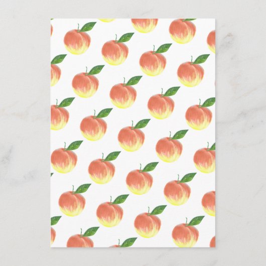 Sweet Little Peach Baby shower Advieskaart (Achterkant)