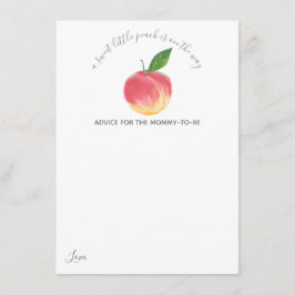 Sweet Little Peach Baby shower Advieskaart