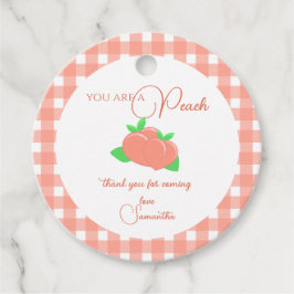 Sweet Little Peach Baby shower Bedankjes Labels