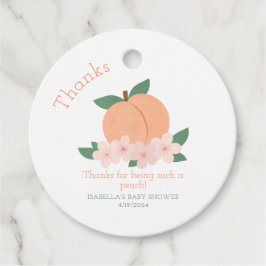 Sweet Little Peach Baby shower Bedankjes Labels