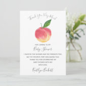 Sweet Little Peach Baby shower Bedankkaart (Staand voorkant)