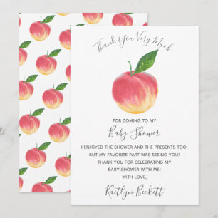 Sweet Little Peach Baby shower Bedankkaart