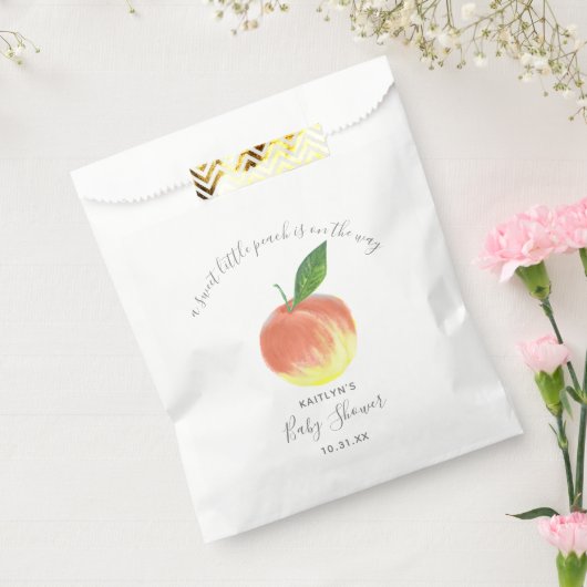 Sweet Little Peach Baby shower Bedankzakje (Gezegeld)