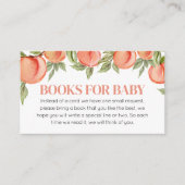 Sweet Little Peach Baby shower boeken voor Baby Informatiekaartje (Voorkant)