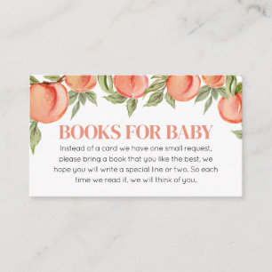 Sweet Little Peach Baby shower boeken voor Baby Informatiekaartje