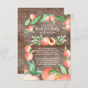 Sweet Little Peach Baby shower Book for Baby Card Informatiekaartje