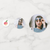 Sweet Little Peach Baby shower foto Confetti (Achterkanten)