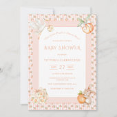 Sweet Little Peach Baby Shower Kaart (Voorkant)