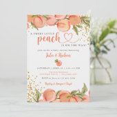 Sweet Little Peach Baby shower Kaart (Staand voorkant)