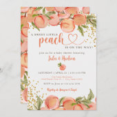 Sweet Little Peach Baby shower Kaart (Voorkant / Achterkant)