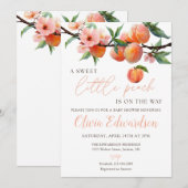 Sweet Little Peach Baby Shower Kaart (Voorkant / Achterkant)