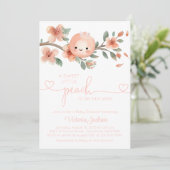 Sweet Little Peach Baby shower Kaart (Staand voorkant)