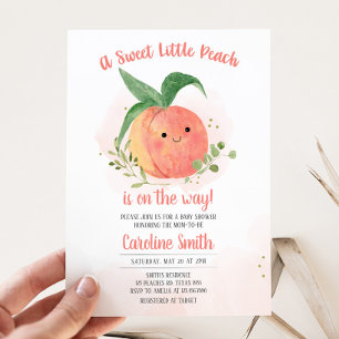 Sweet Little Peach Baby shower Kaart