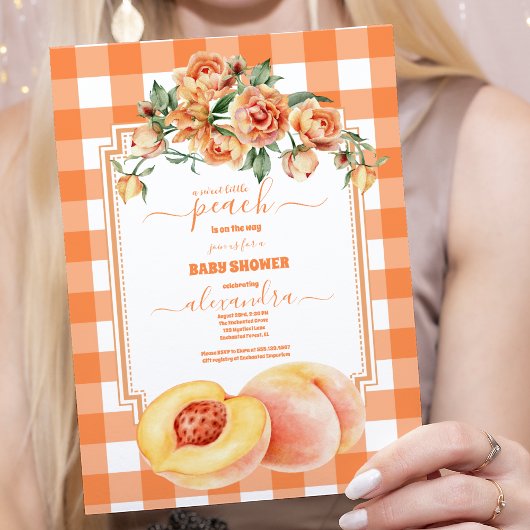 Sweet Little Peach Baby shower Kaart