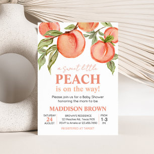 Sweet Little Peach Baby shower Kaart