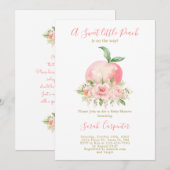 Sweet Little Peach Baby shower Kaart (Voorkant / Achterkant)