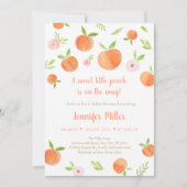 Sweet Little Peach Baby shower Kaart (Voorkant)