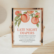 Sweet Little Peach Baby shower Late Night Luiers