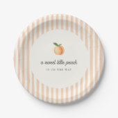 Sweet Little Peach Baby shower papier Bord (Voorkant)