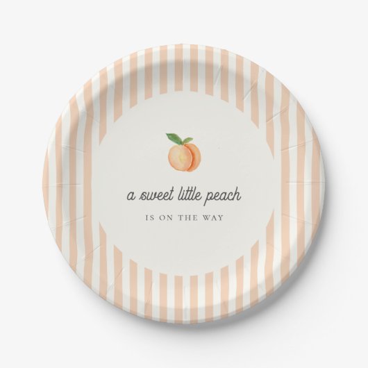 Sweet Little Peach Baby shower papier Bord (Voorkant)
