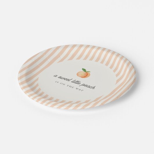 Sweet Little Peach Baby shower papier Bord (Gekanteld)