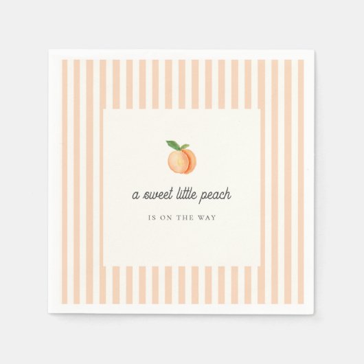 Sweet Little Peach Baby shower papier Servet (Voorkant)