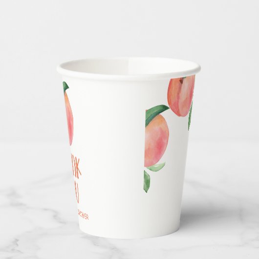 Sweet Little Peach baby shower Papieren Bekers (Links)