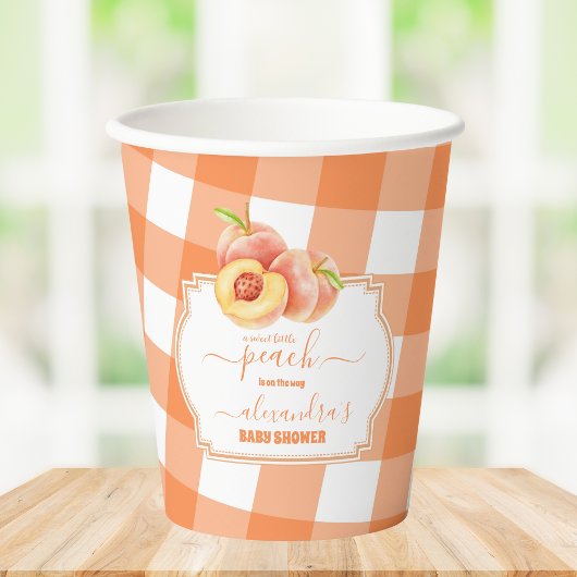 Sweet Little Peach Baby shower Papieren Bekers