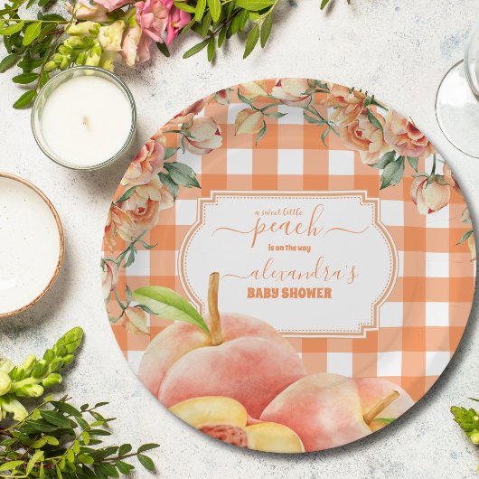 Sweet Little Peach Baby shower Papieren Bordje