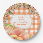 Sweet Little Peach Baby shower Papieren Bordje (Voorkant)