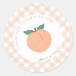 Sweet Little Peach Baby shower Ronde Sticker