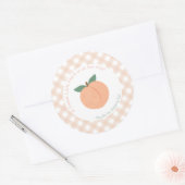 Sweet Little Peach Baby shower Ronde Sticker (Envelop)