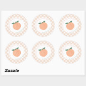 Sweet Little Peach Baby shower Ronde Sticker (Vel)