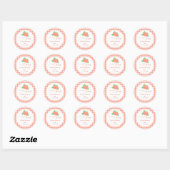 Sweet Little Peach Baby shower Ronde Sticker (Vel)