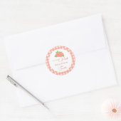 Sweet Little Peach Baby shower Ronde Sticker (Envelop)