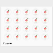 Sweet Little Peach Baby shower Ronde Sticker (Vel)