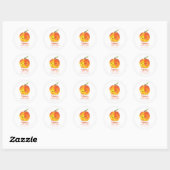 Sweet Little Peach Baby shower Ronde Sticker (Vel)