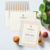 Sweet Little Peach Baby shower uitnodigen met stre Kaart