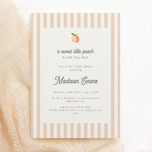 Sweet Little Peach Baby shower uitnodigen met stre Kaart