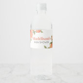 Sweet Little Peach Baby shower Waterfles Etiket (Voorkant)