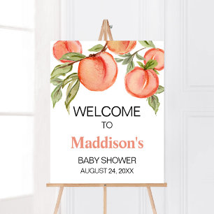 Sweet Little Peach Baby shower Welkom Poster