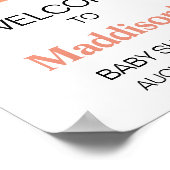 Sweet Little Peach Baby shower Welkom Poster (Hoek)