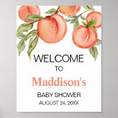 Sweet Little Peach Baby shower Welkom Poster (Voorkant)