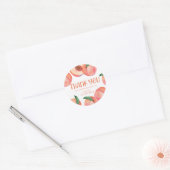 Sweet Little Peach Birthday Bedankt Ronde Sticker (Envelop)