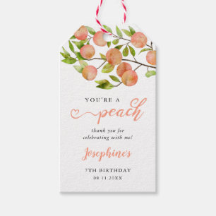 Sweet Little Peach Birthday Party Cadeaulabel
