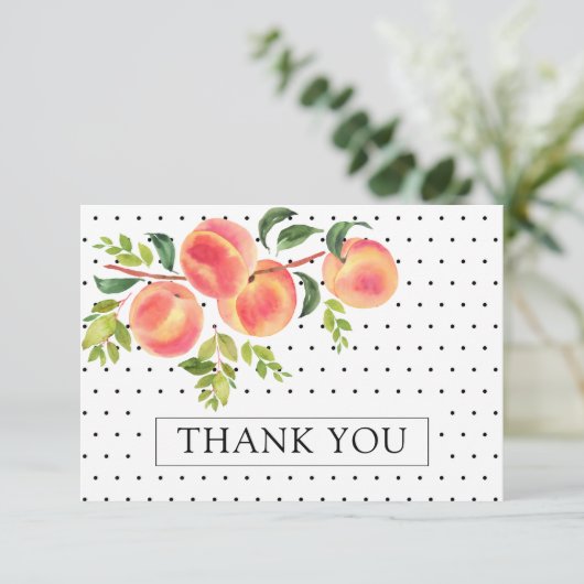 Sweet Little Peach Dank je wel briefkaart (Staand voorkant)