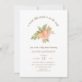 Sweet Little Peach Fruit Baby shower Kaart (Voorkant)